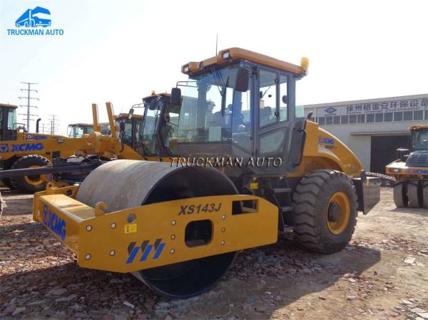 Single Drum XCMG 14 Ton XS143J Mechanical Vibratory Roller Compactor With Pad