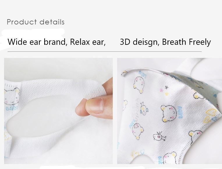 Best BFE 95% 3D kids student face mask breathable 3d deisgn child face mask