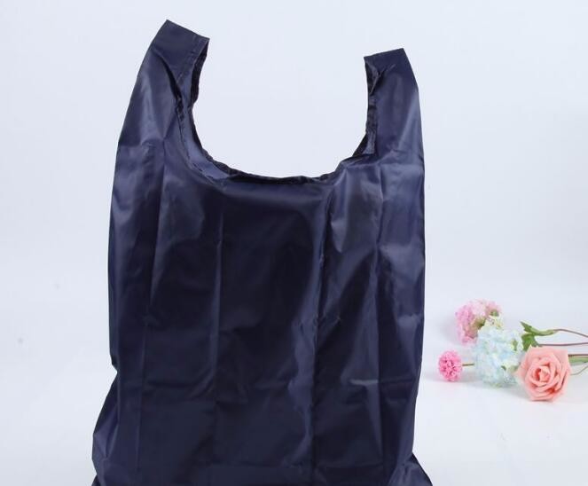 Recycled Foldable Nylon Polyester Tote Bag with logos polyester shopping bag Custom advertising handle non woven bag PAC
