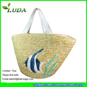 Quality LUDA Emrboidery Flowers Wheat Straw Beach Bags wholesale
