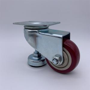 Quality 4 Inch Heavy Duty Polyurethane Caster Wheels with Leg Leveler wholesale