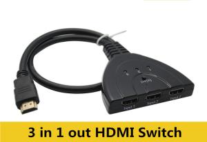 Quality 3 Port HDTV 1080P DVD 3D HDMI AUTO Switch Switcher Splitter Hub with Cable wholesale