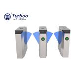 Pedestrian Flap Barrier Turnstile Automatic Fingerprint Waist High PC Acrylic