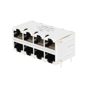 Quality LPJG47502CNL 10/100/1000 Base-T Integrated Magnetics 2x4 Port 8P8C RJ45 Female Connector wholesale