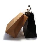 Biodegradable Kraft Paper Bag With Handles Embossing / Stamping / Varnishing
