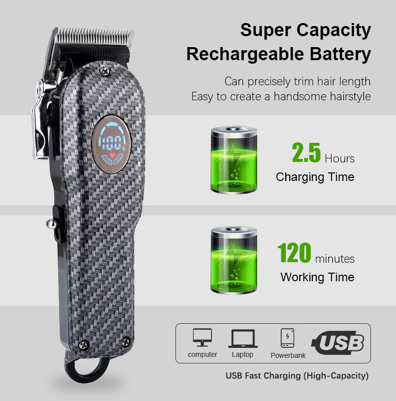 Cordless Corded Professional Electric Hair Trimmer for Men Beard Cutter