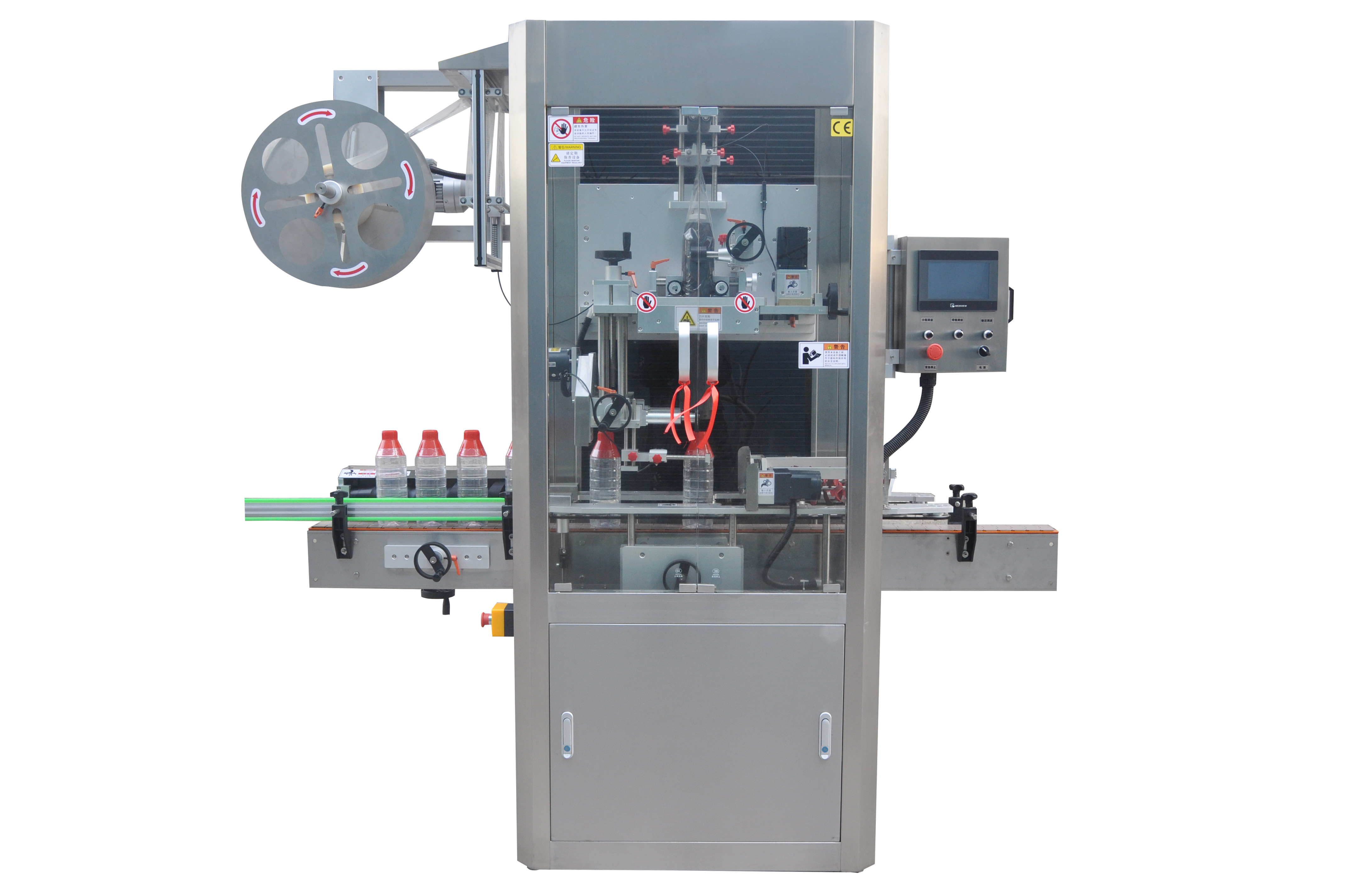 High Speed Sleeve Applicator for PET/ PVC/ PE/ OPS/PE Labels Oem Accepted High Labeling Speed 30-400 Pcs/min