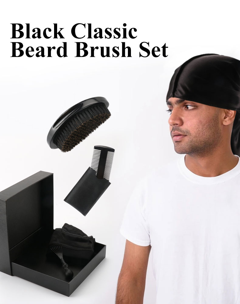 Beard Care Set Kit Wooden Bearded Brush Comb Five-piece Beard Grooming Kit for Men