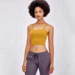 Workout Women High Impact Sports Bra Crew Neck Knitted Fabric