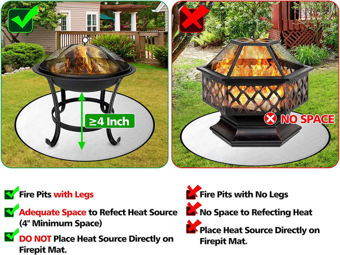 Suntex Fire Pit Mat, Fire Mat for BBQ Grills, Perfect for BBQ, Smokers, Grills