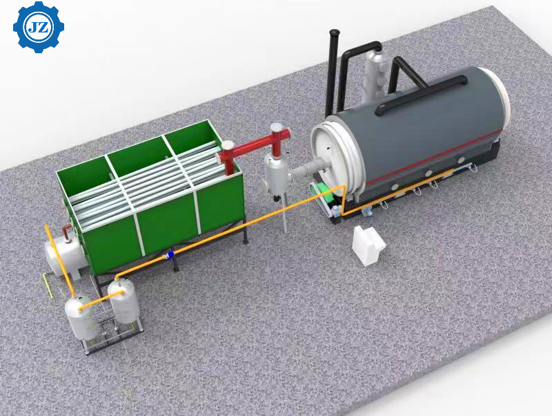 50ton Scrap Tyre Rubber Powder Pyrolysis Production Line For Fuel Oil