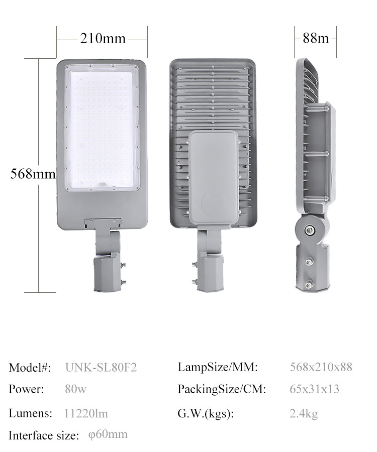 Street Lighting LED Luminaire Street Light 120-130lm/W 50-200w Available
