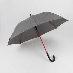 Quality Polyester Personalised Golf Umbrella , Grey Black Umbrella With Curved Handle wholesale
