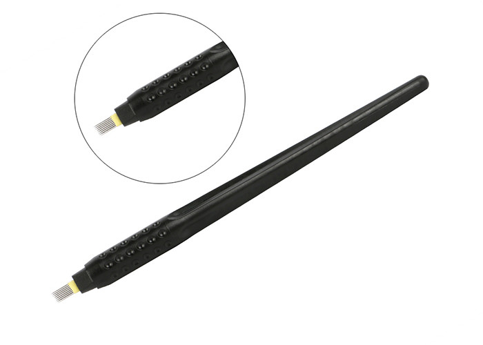 Black Big Head Manual Tattoo Pen With Sponge Cup / Cream Pigment