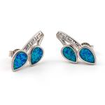 Wholesale Jewelry Customization 925 Sterling Silver Blue Opal Greek Key Design