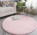 Pure Color Circled Silk Woollen Mixed Knitting Carpet Bedroom, Living Room