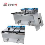 Counter Top Commercial Kitchen Cooking Equipment Double Tank 12L Deep Fryer With