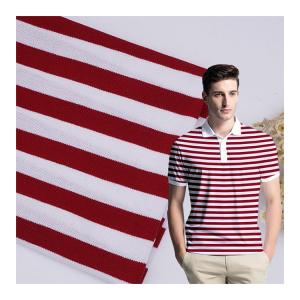 Quality Multi Color Striped Material Fabric 175gsm Polo Shirt Cotton Yarn Dyed Cloth wholesale