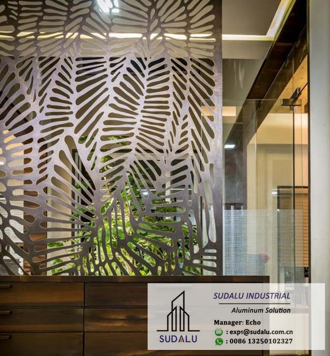 SUDALU Metal Interior Decorative Divider Screen Panel Aluminum Partition Perforated Panel
