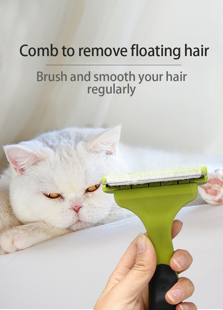 Green Dog Deshedding Tool Sustainable Self Cleaning Cat Brush