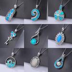Blue Sterling Opal Jewelry Sea Animal Pendant Necklace Apollo Chain Birthday