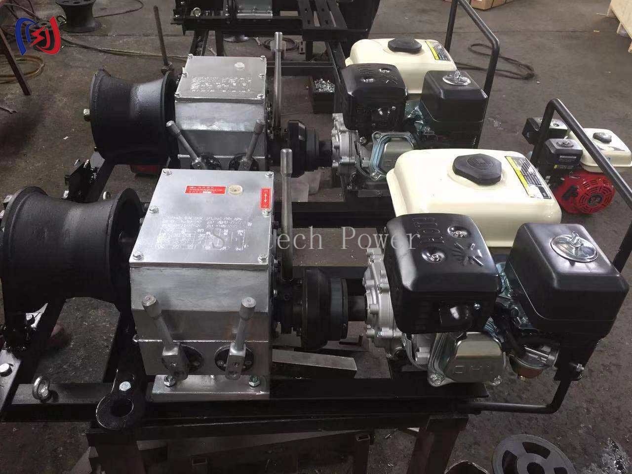 4M/Min - 24M/Min Fast Powered Cable Winch Machine Gasoline Shaft Drive Engine