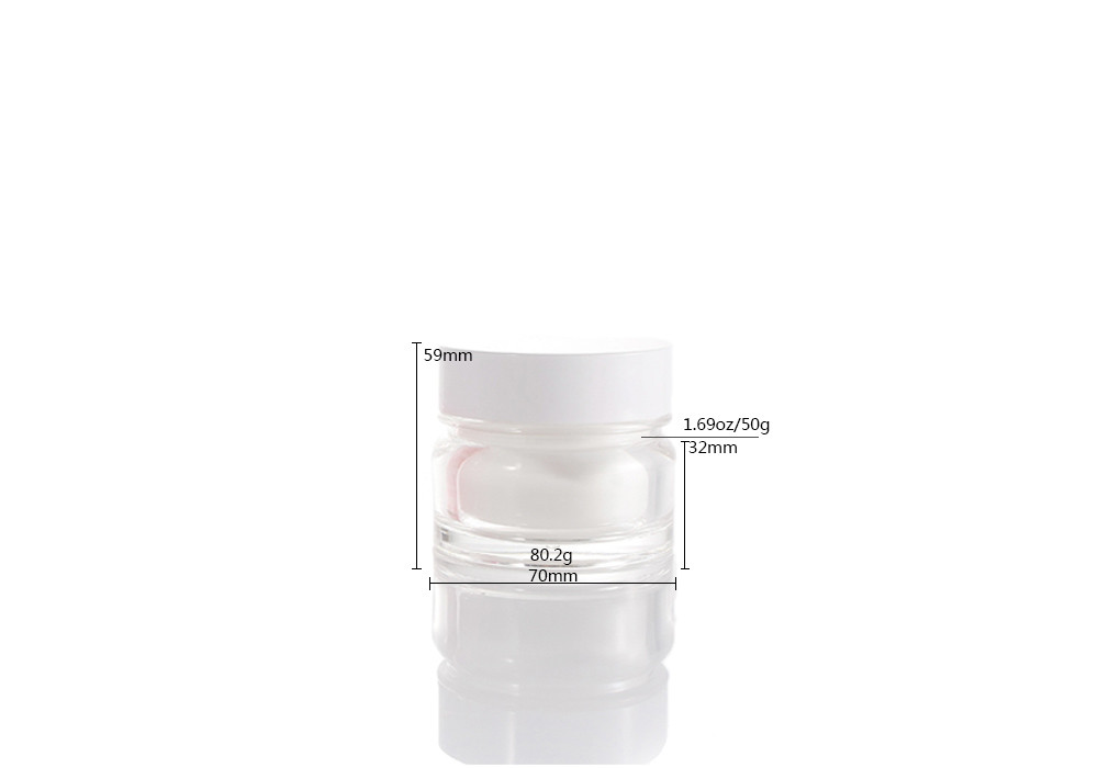 Screw Cap 1.69oz 50g Cosmetic Cream Jars Acrylic Plastic Bottle