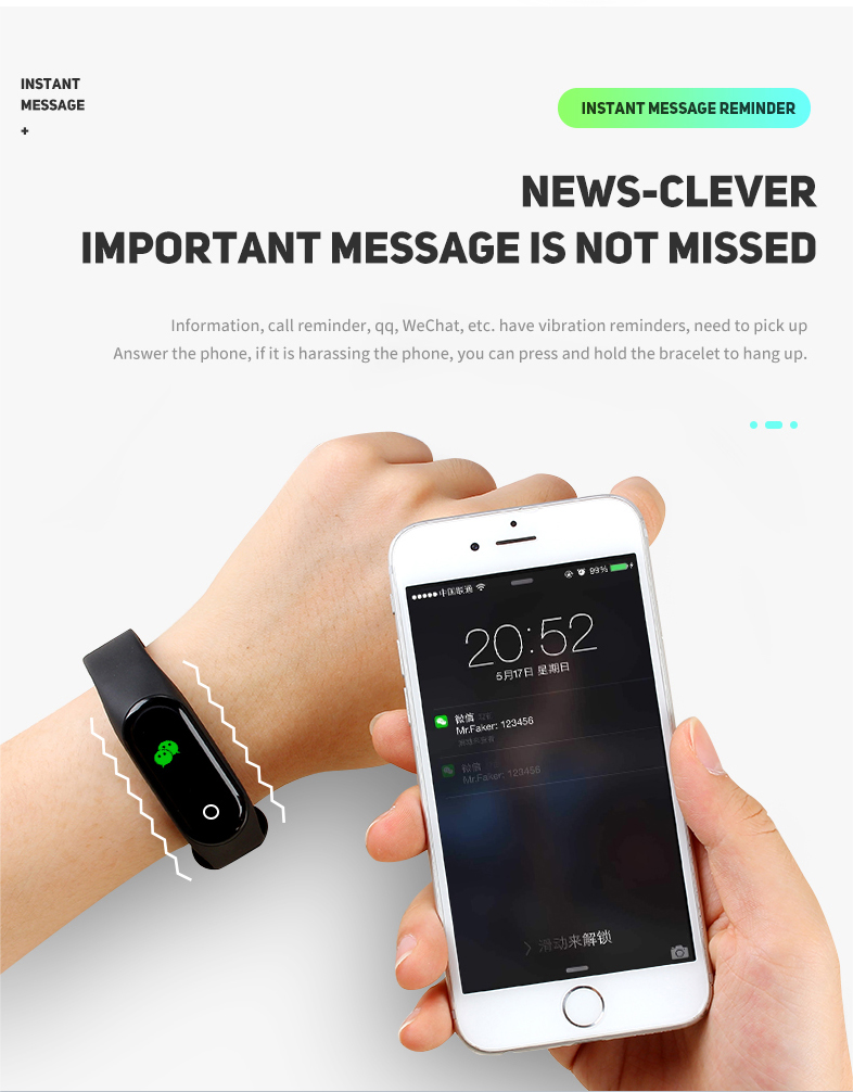 Shenzhen Smartwatch Factory BLE Band Bracelet Wristband Fitness Track Smart Band
