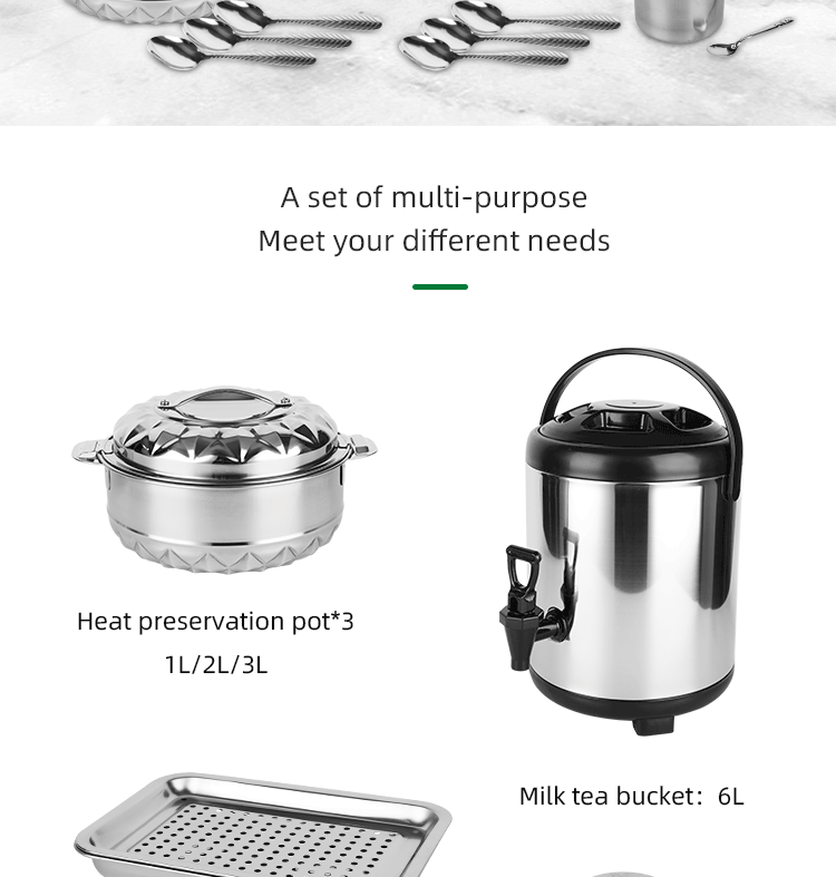 Direct Selling 21 PCS Stainless Steel Cookware Cooking Soup Pot Steel Pot Set Insulation Cookware Sets