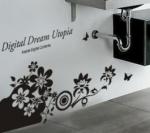 Contemporary Wall Flower Stickers WQ-082 / Design Wall Sticker