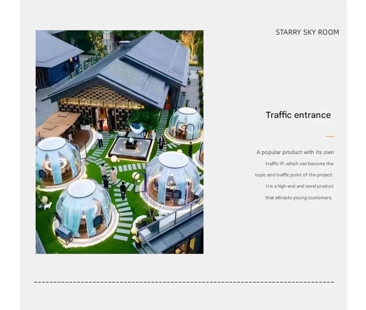 Unforgettable Outdoor Experience Transparent PC Hotel Room at Scenic Area Homestay