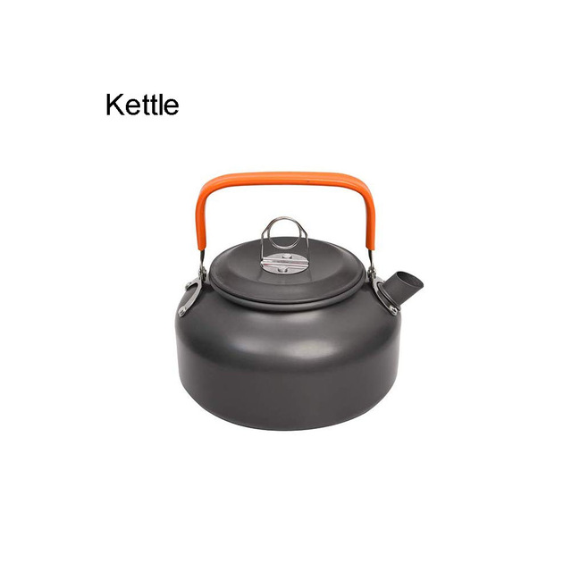 Stainless Steel Outdoor Cooking Set Rolled Edge Camping Cookware For 1-2 P