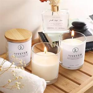 Quality 12oz 10oz Custom Candle Vessels Luxury Empty Glass For Candle Making With Wooden Lid wholesale