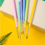 Synthetic Nylon Hair Gel Nail Art Brush 6pcs Nail Art Drawing Pen