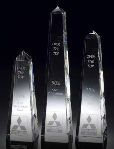 Quality washington tower crystal award/3d laser crystal tower trophy/obelisk crystal award wholesale
