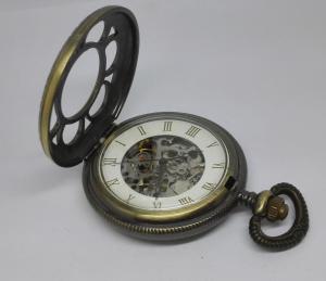 Quality Mechanical Automatic Gold Pocket Watches Single Cover Skeleton For Men wholesale
