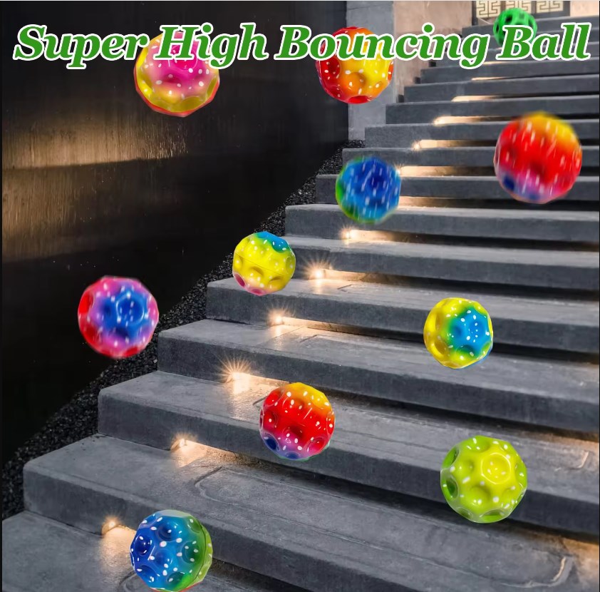 Indoor Outdoor Play Space Galaxy Bouncy Ball Stress Ball for Hand-eye Coordination