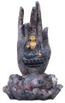 Small Polyesin Lord Buddha Statue Water Fountain , Buddha Seated On Lotus