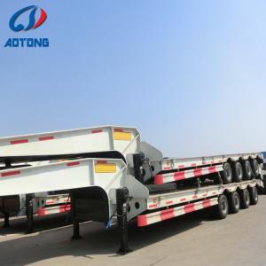 Quality Transport Excavator Heavy Duty Gooseneck Low Bed Semi Truck Trailer 4 Axles 80T Capacity wholesale
