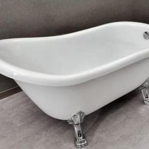 Quality Freestanding White Fiberglass Slipper Tub 4 Claw Foot Acrylic Slipper Clawfoot Tub wholesale