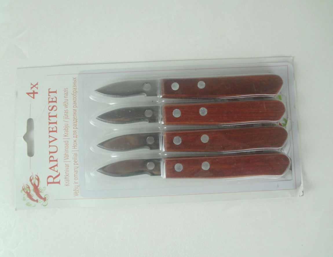 Rapuveits Set 4x And Lobster Knife With Wooden Handle For Seafood Knife From China