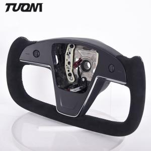 Quality Black Square Sports Model 3 Alcantara Steering Wheel ODM OEM wholesale
