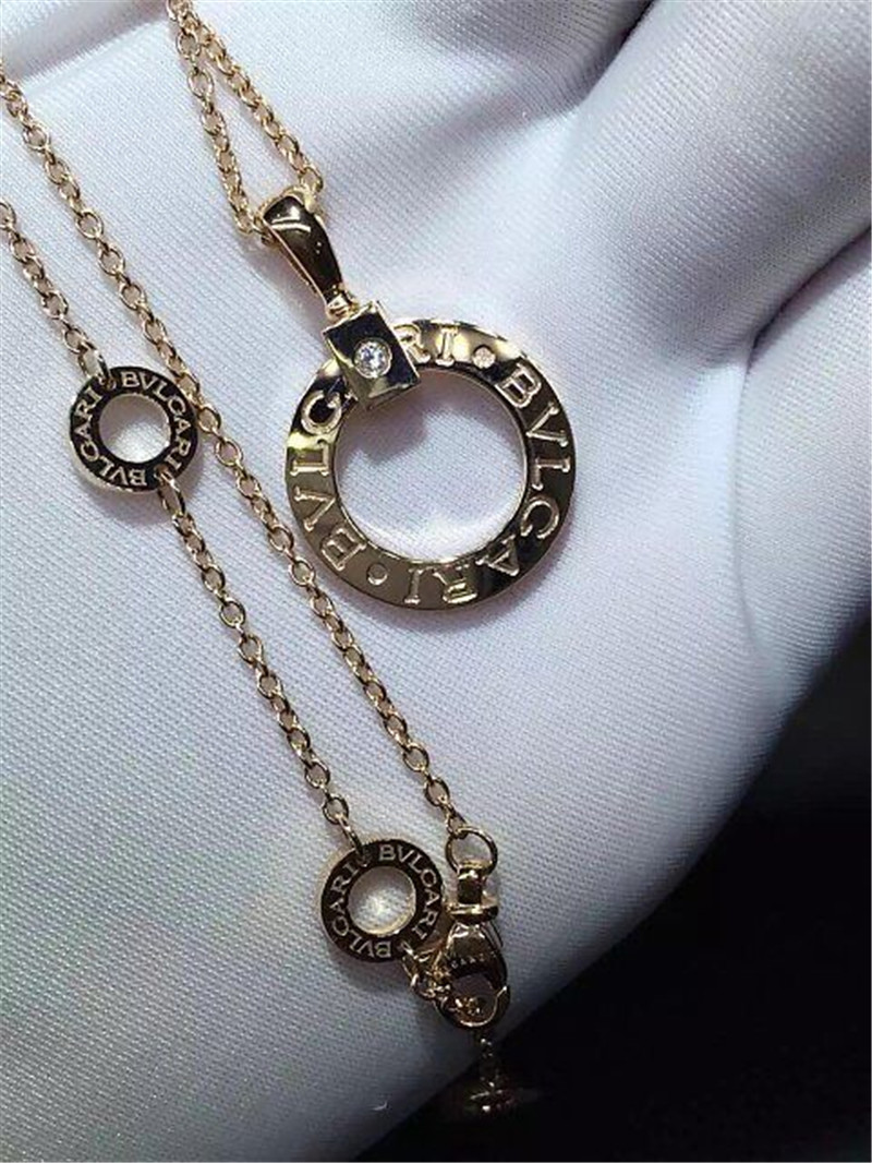 B BVGARI series diamond necklace 18k gold diamond necklace luxury low price jewelry