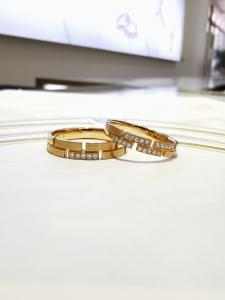 Quality Daily Wearing Grind Arenaceous Couple Gold Ring With Name wholesale