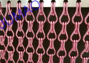 Quality Decorative Pink Metal Chain Link Curtains 12mm×24mm Smooth Aluminum Wire wholesale