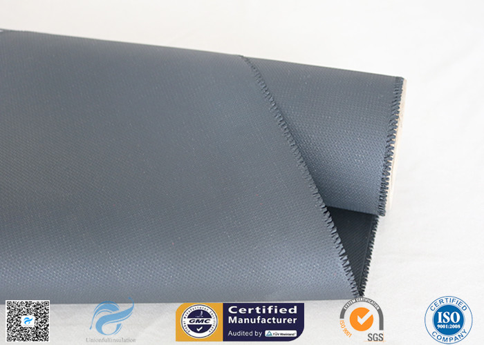 3732 Black Color 40g Two Sides Silicone Rubber Coated Fiberglass Fabric 0.45mm
