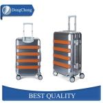 Deep Drawn Aluminum Cabin Luggage , Aluminum Travel Suitcase With Leather Strips