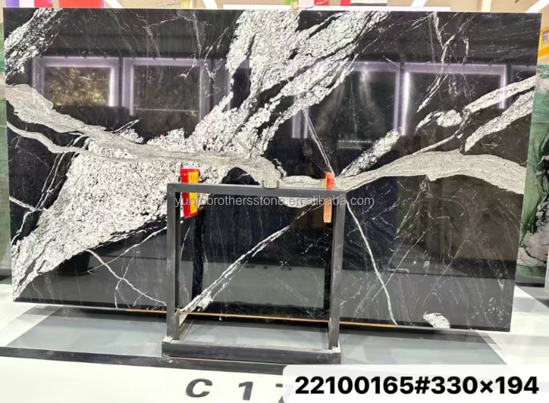Hotel Polished Black Ink Impression Marble Natural Stone Bathtub for Home Bathroom