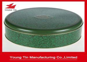 Quality Embossed Round Cookie Gift Tins Glossy Varnish wholesale