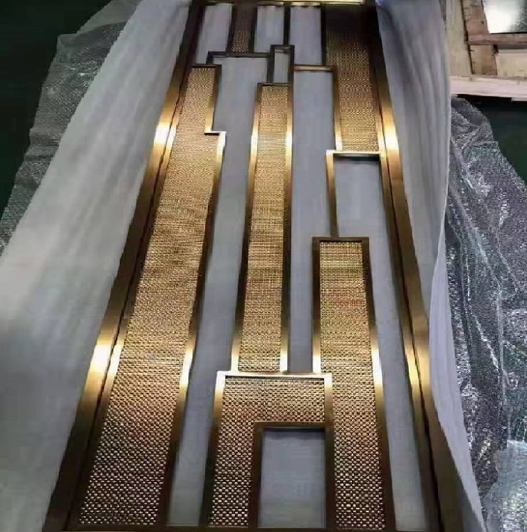 Metal Panel Screen Design Decorative Gold Room Divider